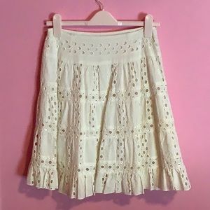 Anna Sui Flirty Eyelet Pattern Skirt Size M - Perfect for festival season